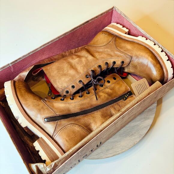 BED | STU Posh Olive Driftwood Lace Up Leather Boots Women's Combat Style 9.5 - Picture 15 of 15